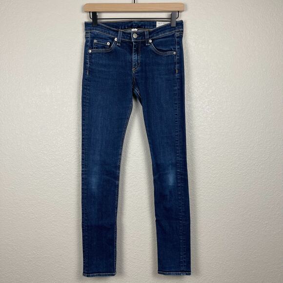 Rag & Bone Skinny Jeans Heritage Wash Size 25 Classic Low Rise 5 Pockets - Picture 2 of 15